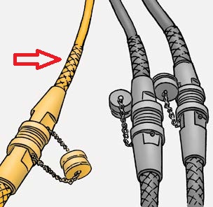 Portion of external black insulator may need removal
